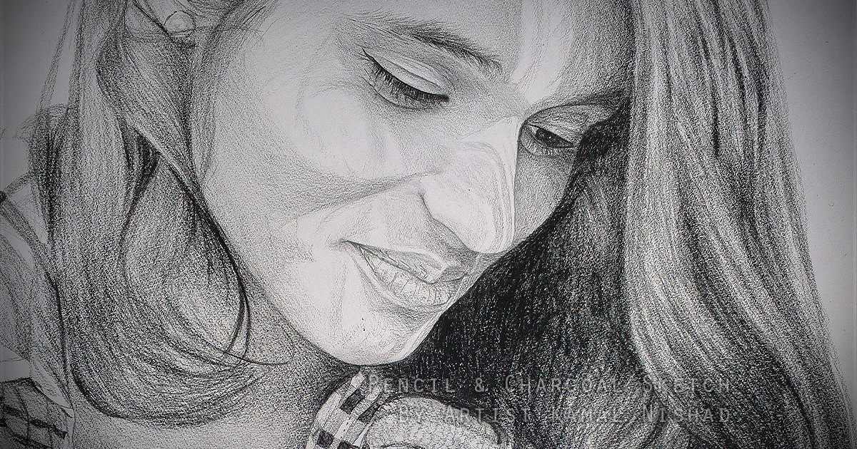A BEAUTIFUL GIRL with SMILE | Pencil & Charcoal Sketch This is a Handmade Pencil & Charcoal Sketch “A BEAUTIFUL GIRL with SMILE”. Created by © Kamal Nishad. All rights reserved.