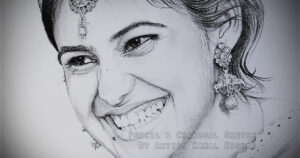 A BEAUTIFUL SMILE | Pencil & Charcoal Sketch This is a Handmade Sketch made with Pencil & Charcoal “A BEAUTIFUL GIRL’S PORTRAIT WITH A SMILE”.  One of my client/customer (MALE) wanted me to draw his “Special Friend’s” portrait for her birthday gift.  SIZE: A3  Created by © Kamal Nishad. All rights reserved. www.kamalnishad.com