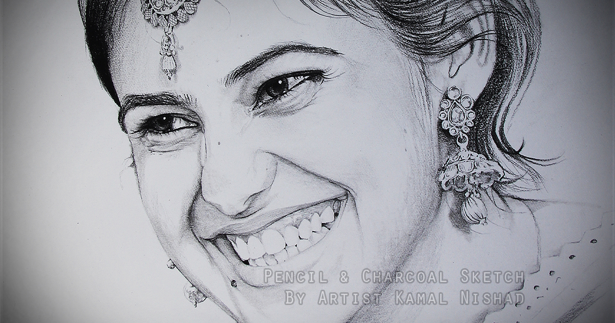 A BEAUTIFUL SMILE | Pencil & Charcoal Sketch This is a Handmade Sketch made with Pencil & Charcoal “A BEAUTIFUL GIRL’S PORTRAIT WITH A SMILE”. One of my client/customer (MALE) wanted me to draw his “Special Friend’s” portrait for her birthday gift. SIZE: A3 Created by © Kamal Nishad. All rights reserved.