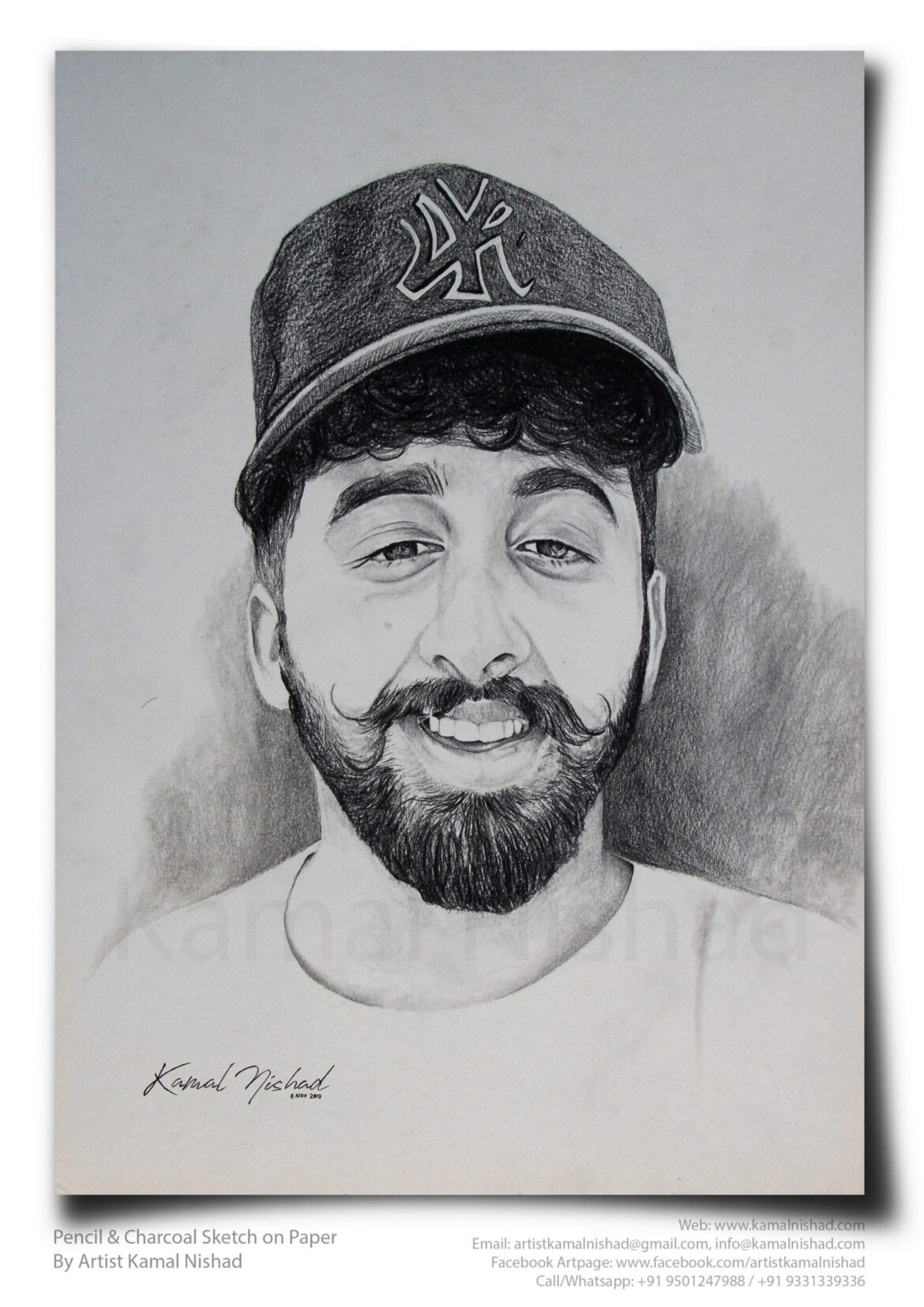 A GLORIOUS SMILE | Pencil & Charcoal Sketch This is a Handmade/hand-drawn Sketch made with Pencil & Charcoal “A GLORIOUS SMILE”. One of my client/customer (FEMALE) wanted me to draw this portrait for a birthday gift. SIZE: A3 Created by © Kamal Nishad. All rights reserved.
