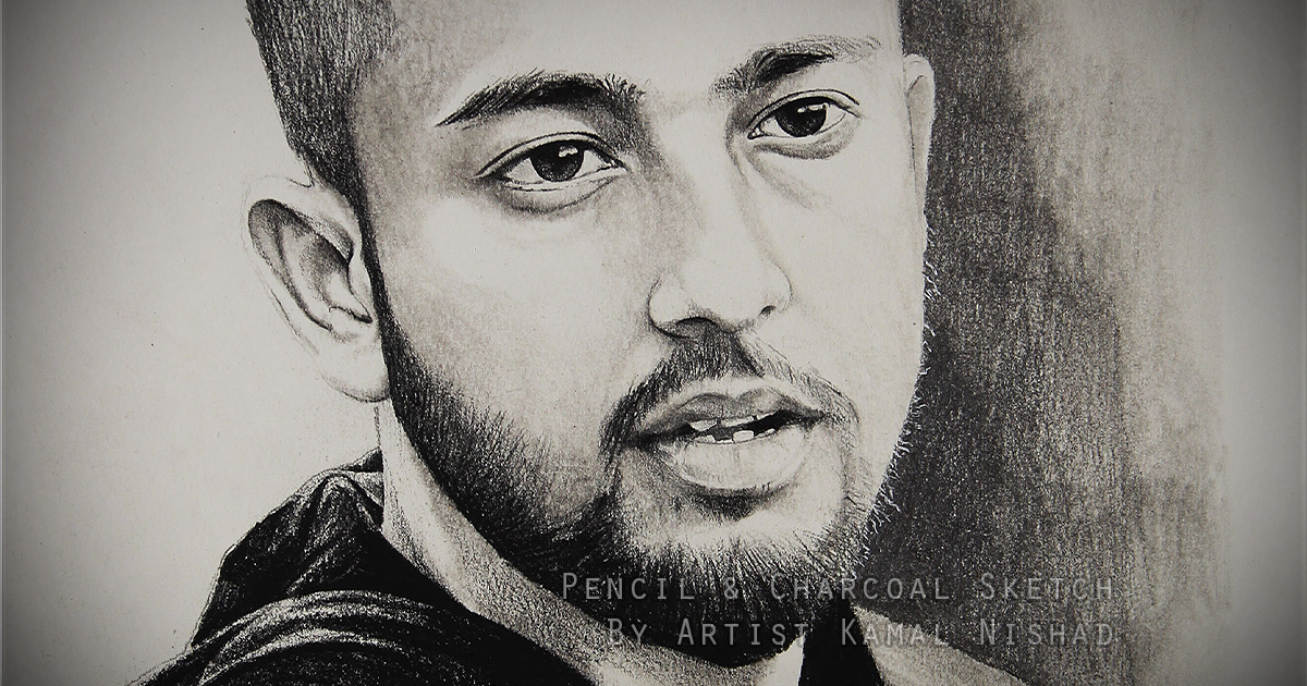 A HANDSOME GUY | Pencil & Charcoal Sketch This is a Handmade Sketch made with Pencil & Charcoal “A HANDSOME GUY”. One of my client/customer (FEMALE) wanted me to draw his portrait for his birthday gift. SIZE: A3 Created by © Kamal Nishad. All rights reserved.