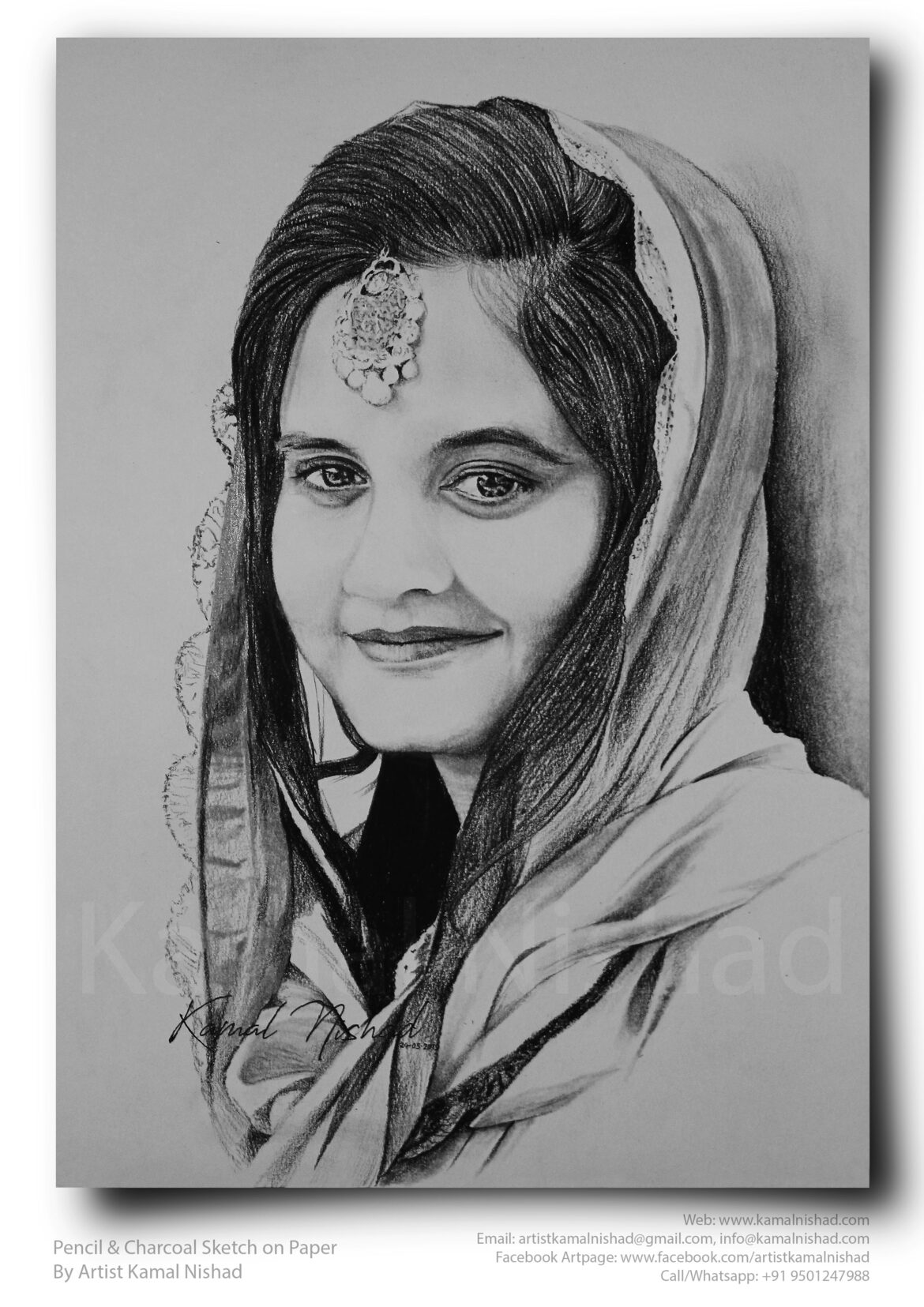 A SMILE LIKE YOURS | Pencil & Charcoal Sketch This is a Handmade Sketch made with Pencil & Charcoal “A SMILE LIKE YOURS”. One of my client/customer (MALE) wanted me to draw this portrait for a birthday gift. SIZE: A3 Created by © Kamal Nishad. All rights reserved.