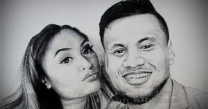 A SWEET COUPLE | Pencil & Charcoal Sketch This is a Handmade Sketch made with Pencil & Charcoal “COUPLE”.  One of my client/customer (FEMALE) from New Zealand, wanted me to draw her friend’s portrait for her. The picture provided by her was so blurry, so I somehow managed to draw this picture for her.  SIZE: A3  Created by © Kamal Nishad. All rights reserved. www.kamalnishad.com