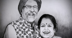 AGELESS BLISS | Pencil & Charcoal Sketch Title : AGELESS BLISS Medium : Pencil & Charcoal Sketch Size : A3 (11.7 x 16.5 inch*) Artist : Kamal Nishad    This is a Handmade/hand-drawn Sketch made with Pencil & Charcoal “AGELESS BLISS”.  One of my client/customer wanted me to draw this portrait for their anniversary gift.  SIZE: A3 (11.7 x 16.5 inches *estimated)  Created by © Kamal Nishad. All rights reserved. www.kamalnishad.com