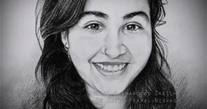 AMAZING SMILE | Pencil & Charcoal Sketch Title : AMAZING SMILE Medium : Pencil & Charcoal Sketch Size : A3 Paper size (Sketch size 18.5 x 23.7 cm*) Artist : Kamal Nishad    This is a Handmade/hand-drawn Sketch made with Pencil & Charcoal “AMAZING SMILE”.  One of my client/customer wanted me to draw this portrait for her friend.  SIZE: Paper size A3 (work area 11.7 x 16.5 inches *estimated)  Created by © Kamal Nishad. All rights reserved. www.kamalnishad.com