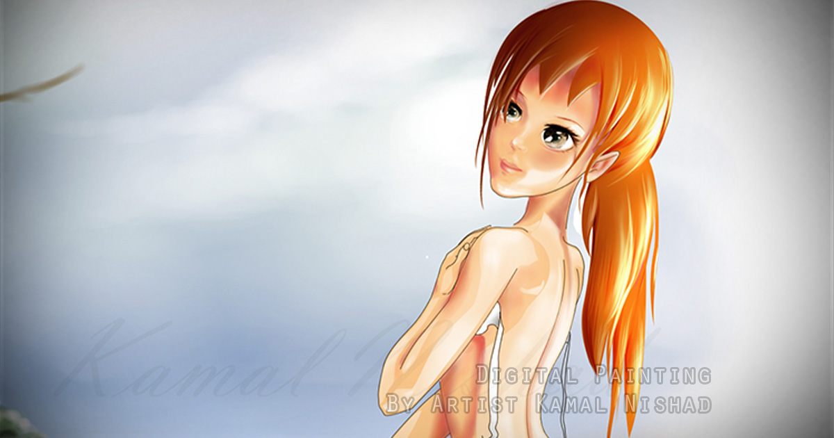 ANIME GIRL UNDRESSING - Digital Painting - by Artist Kamal Nishad +91 9501247988_ 1200 x 630 copy