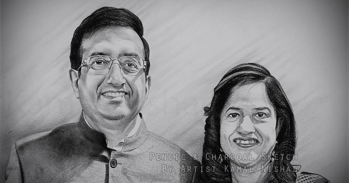 ANNIVERSARY COUPLE | Pencil & Charcoal Sketch Title : ANNIVERSARY COUPLE Medium : Pencil & Charcoal Sketch Size : A3 Paper size (Sketch size 18.5 x 23.7 cm*) Artist : Kamal Nishad This is a Handmade/hand-drawn Sketch made with Pencil & Charcoal “ANNIVERSARY COUPLE”. This is a Gift from One of my Client to his parents. ? SIZE: Paper size A3 (work area 11.7 x 16.5 inches *estimated) Created by © Kamal Nishad. All rights reserved.