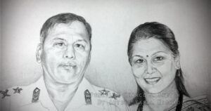 ARMY MAN AND HIS WIFE | Pencil Sketch This is a Handmade Pencil Sketch “ARMY MAN AND HIS WIFE”.  Created by © Kamal Nishad. All rights reserved.