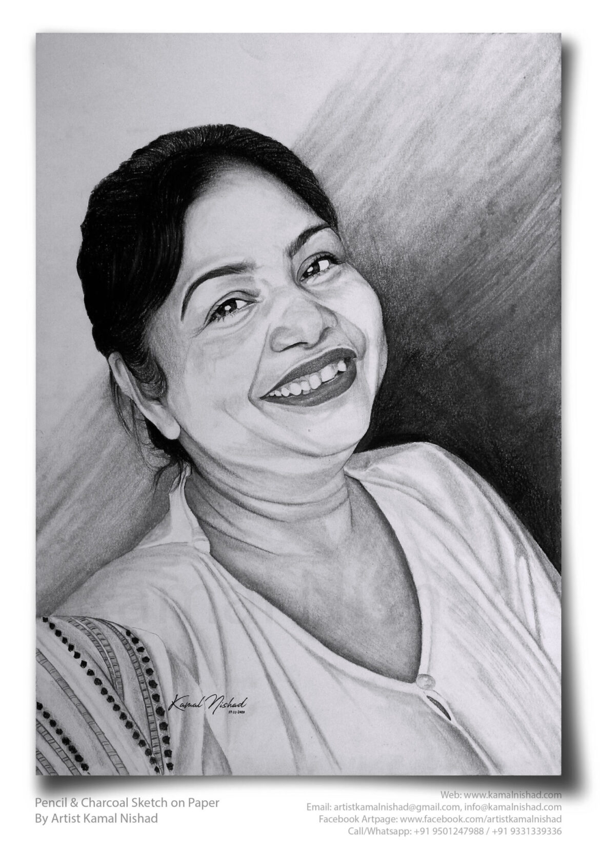 ECSTATIC | Pencil & Charcoal Sketch Title : ECSTATIC Medium : Pencil & Charcoal Sketch Size : A3 Paper size (Sketch size 18.5 x 23.7 cm*) Artist : Kamal Nishad This is a Handmade/hand-drawn Sketch made with Pencil & Charcoal “ECSTATIC”. This is a Birthday Gift from One of my Client/Friend to her Mom. “HAPPY BIRTHDAY 🎈🎁 🎂 💐” SIZE: Paper size A3 (work area 11.7 x 16.5 inches *estimated) Created by © Kamal Nishad. All rights reserved.