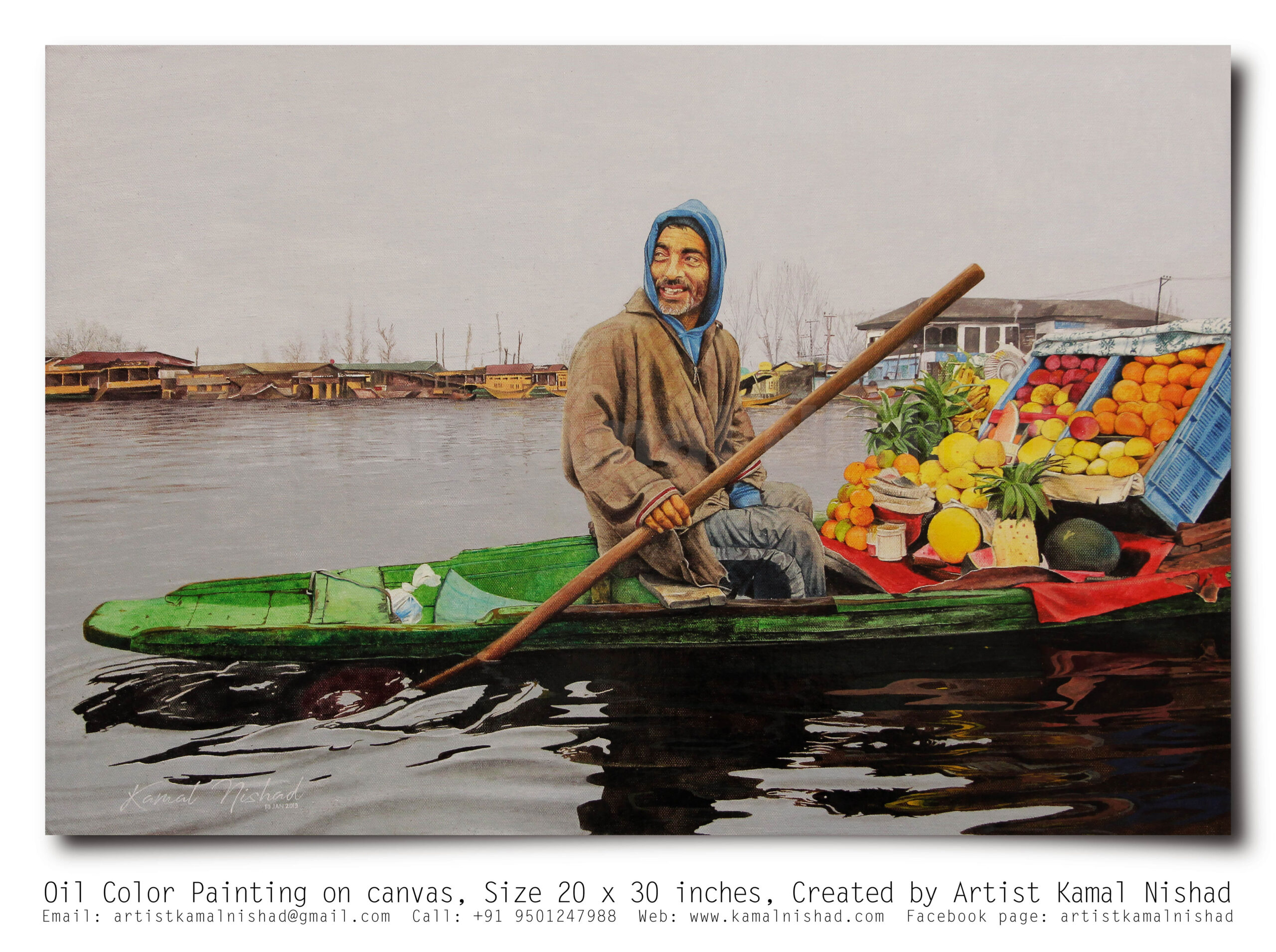 THE FRUIT SELLER (male) | Oil Color Painting THE FRUIT SELLER (female) This is a Handmade “Oil Color Painting”. on canvas, Size : 20 x 30 inches. Created by © Kamal Nishad. All rights reserved. www.kamalnishad.com +91 95012 47988 _