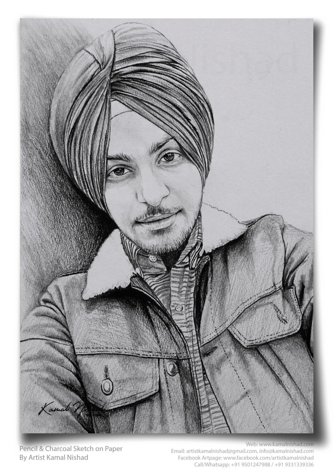 GOOD-LOOKING | Pencil & Charcoal Sketch Title : GOOD-LOOKING Medium : Pencil & Charcoal Sketch Size : A3 Paper size (Sketch size 21.0 x 23.7 cm*) Artist : Kamal Nishad This is a Handmade/hand-drawn Sketch made with Pencil & Charcoal “GOOD-LOOKING”. This is a Gift from One of my Client to his friend/close-one. 💐 SIZE: Paper size A3 (work area 08.3 x 11.7 inches *estimated) Created by © Kamal Nishad. All rights reserved.