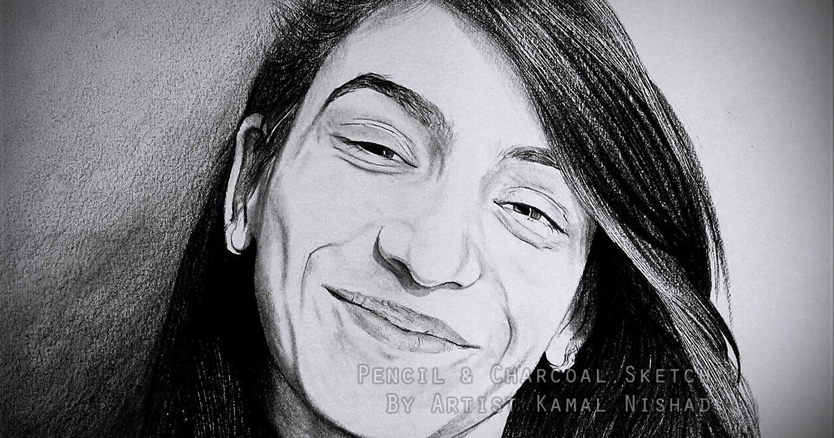 PLEASANT SMILE | Pencil & Charcoal Sketch Title : PLEASANT SMILE Medium : Pencil & Charcoal Sketch Size : A3 Paper size (Sketch size 29.7 x 42.0 cm*) Artist : Kamal Nishad This is a Handmade/hand-drawn Sketch made with Pencil & Charcoal “PLEASANT SMILE”. This is a Gift from One of my Client/Friend to her friend. ? SIZE: Paper size A3 (work area 11.7 x 16.5 inches *estimated) Created by © Kamal Nishad. All rights reserved.