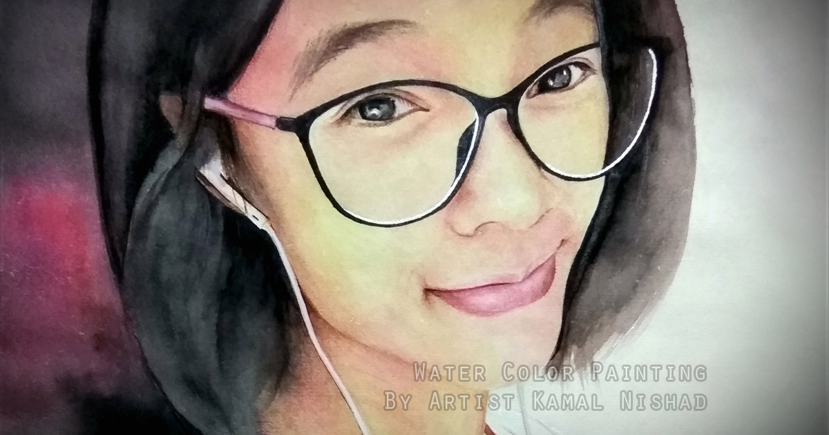 PORTRAIT OF A CHINESE FRIEND | Water Color Painting This is a “Water Color Portrait Painting” of my beautiful Chinese Friend. Created by © Kamal Nishad. All rights reserved.