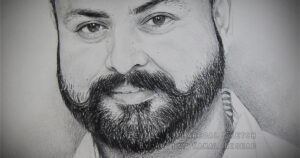 PORTRAIT OF A MAN | Pencil & Charcoal Sketch This is a Handmade Sketch created with Pencil & Charcoal “NB”.  One of my client/customer (Girl) wanted me to draw his husband’s portrait for his birthday.  SIZE: A3  Created by © Kamal Nishad. All rights reserved. www.kamalnishad.com