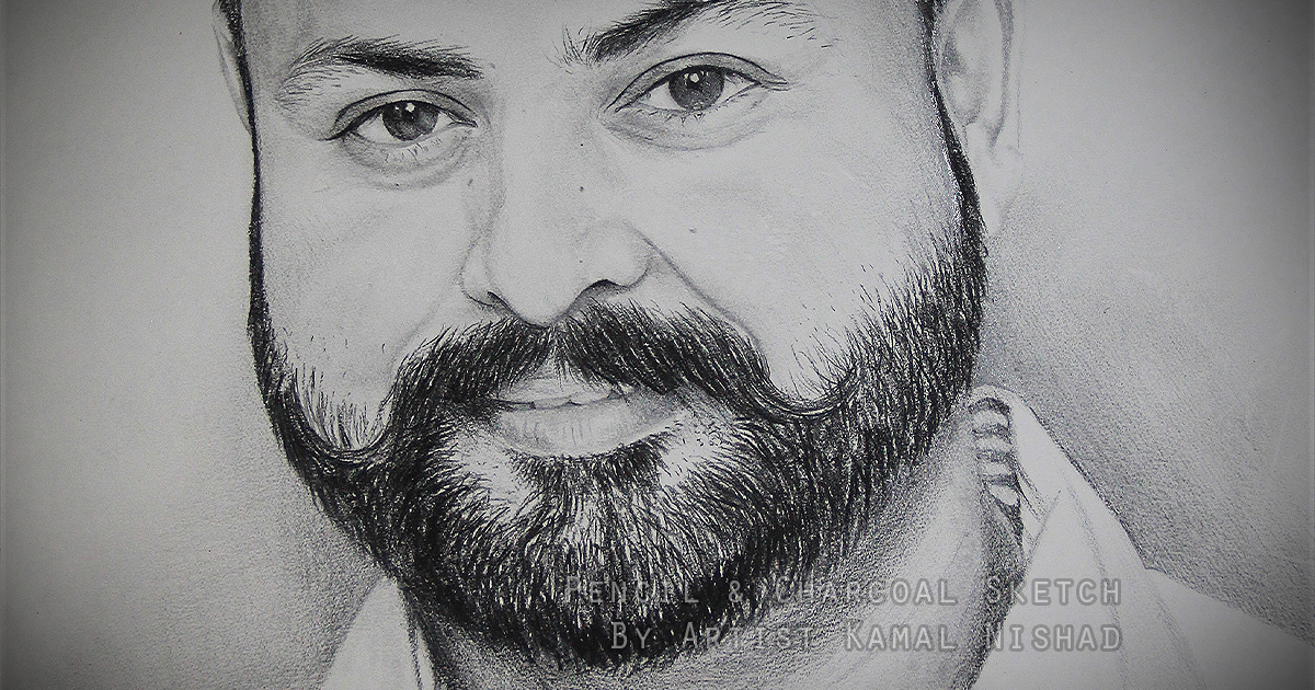 PORTRAIT OF A MAN | Pencil & Charcoal Sketch This is a Handmade Sketch created with Pencil & Charcoal “NB”. One of my client/customer (Girl) wanted me to draw his husband’s portrait for his birthday. SIZE: A3 Created by © Kamal Nishad. All rights reserved.
