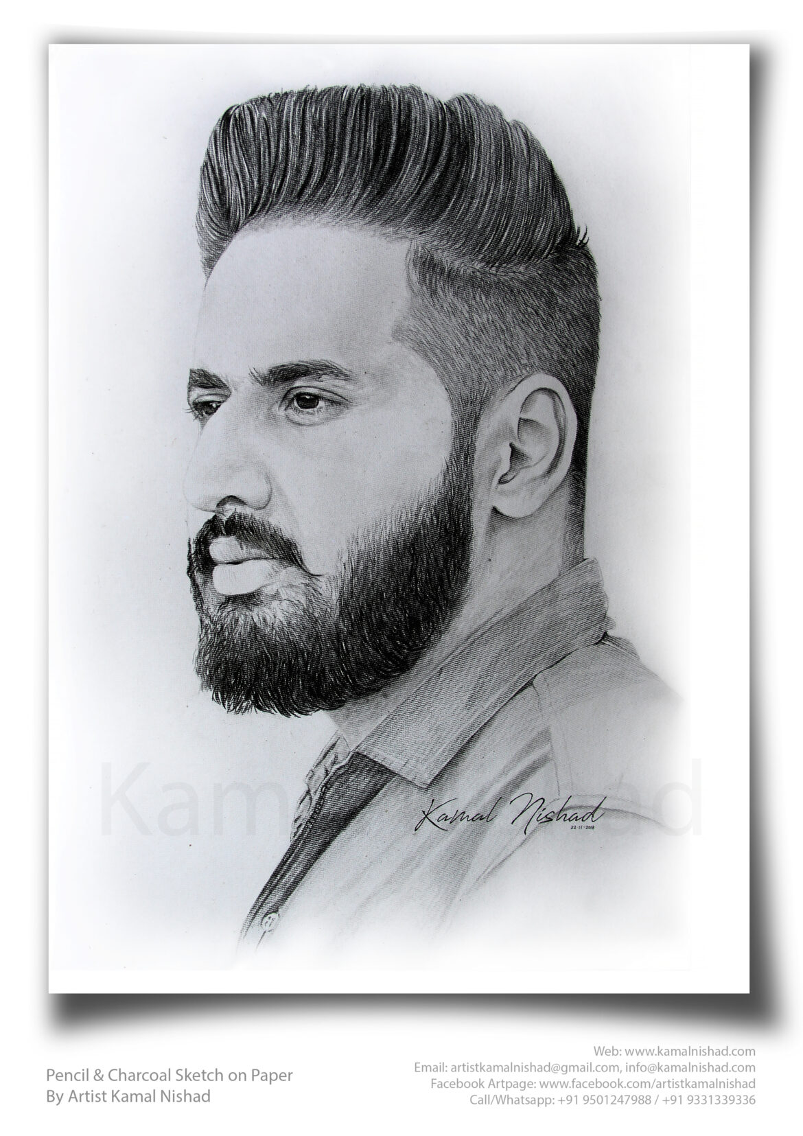 A MAN PORTRAIT | Pencil & Charcoal Sketch This is a Handmade Sketch made with Pencil & Charcoal “A MAN PORTRAIT”. One of my client/customer (GIRL) wanted me to draw her “Special One’s” portrait for his birthday gift. SIZE: A3 Created by © Kamal Nishad. All rights reserved.