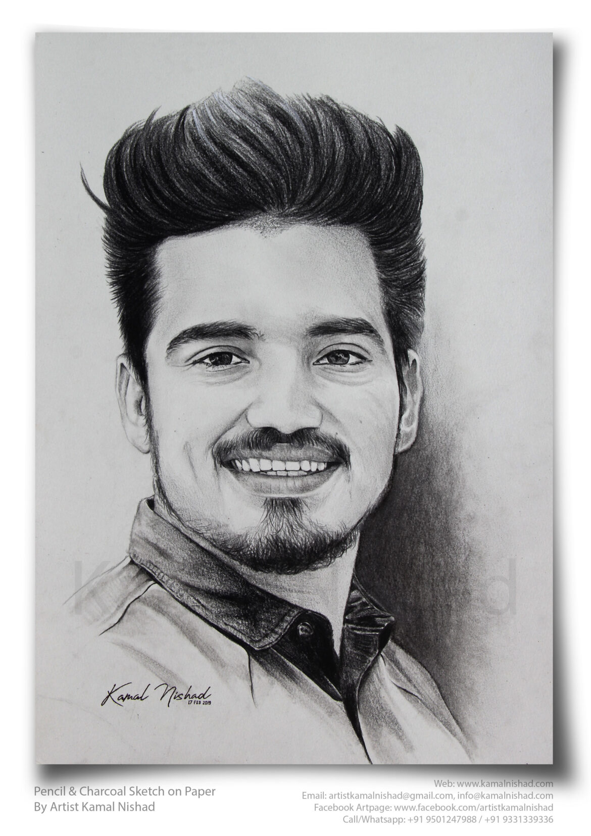 BABALDEEP SIDHU | Pencil & Charcoal Sketch This is a Handmade Sketch made with Pencil & Charcoal “BABALDEEP SIDHU”. One of my client/customer (FEMALE) wanted me to draw his special friend’s portrait for his friend’s birthday present. So I did this sketch for her. SIZE: A3 Created by © Kamal Nishad. All rights reserved.