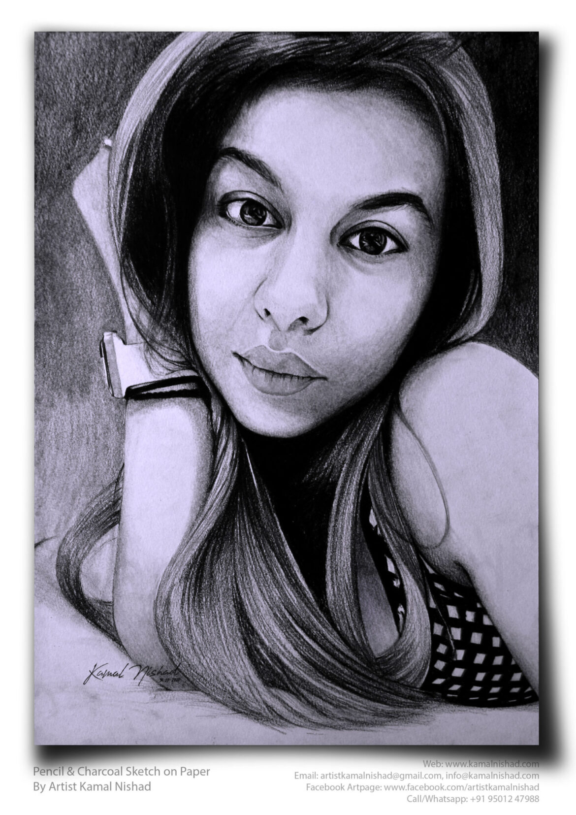 REMARKABLE | Pencil & Charcoal Sketch Title : REMARKABLE Medium : Pencil & Charcoal Sketch Size : A3 (11.7 x 16.5 inch*) Artist : Kamal Nishad This is a Handmade/hand-drawn Sketch made with Pencil & Charcoal “REMARKABLE”. One of my client/customer wanted me to draw this portrait for his family member to give her a gift. SIZE: A3 (11.7 x 16.5 inches *estimated) Created by © Kamal Nishad. All rights reserved.