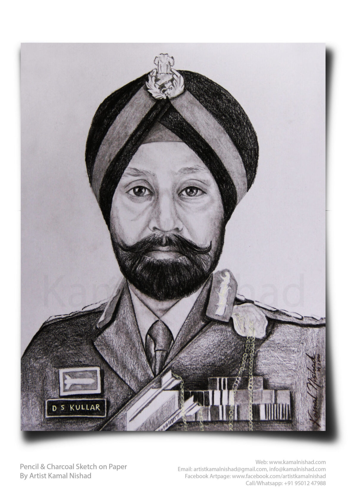 SOLDIER | Pencil & Charcoal Sketch Title : SOLDIER Medium : Pencil & Charcoal Sketch Size : A3 Paper size (Sketch size 18.5 x 23.7 cm*) Artist : Kamal Nishad This is a Handmade/hand-drawn Sketch made with Pencil & Charcoal “SOLDIER”. One of my client/customer wanted me to draw this portrait for his office. SIZE: Paper size A3 (work area 11.7 x 16.5 inches *estimated) Created by © Kamal Nishad. All rights reserved.