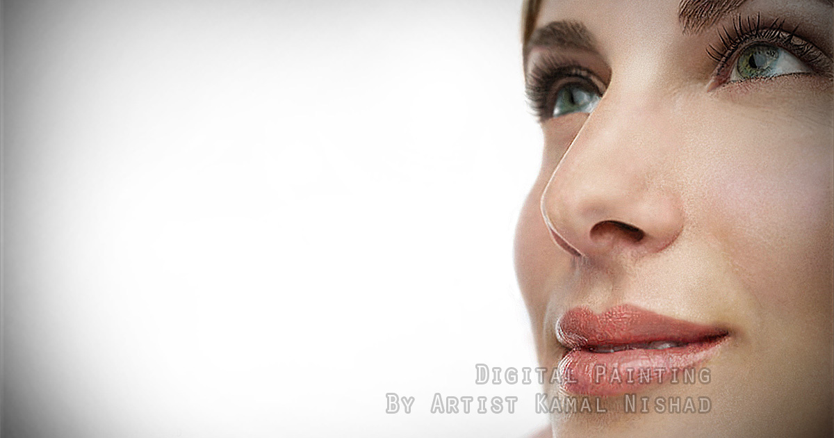 THE BEAUTIFUL FACE - Digital Painting - by Artist Kamal Nishad +91 9501247988_ 1200 x 630