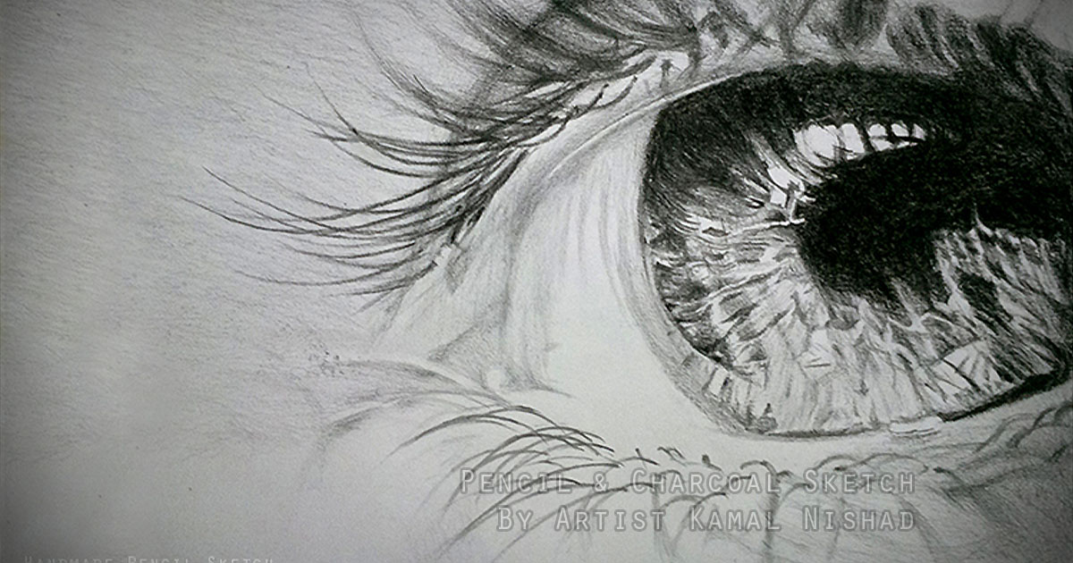 THE EYE - Pencil & Charcoal sketch_ by Artist Kamal Nishad +91 9501247988_ 1200 x 630