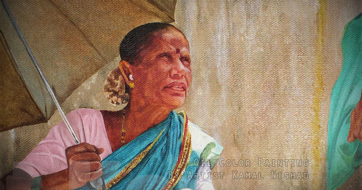 THE FRUIT SELLER (female) | Oil Color Painting THE FRUIT SELLER (female) This is a Handmade “Oil Color Painting”. on canvas, Size : 20 x 30 inches. Created by © Kamal Nishad. All rights reserved.
