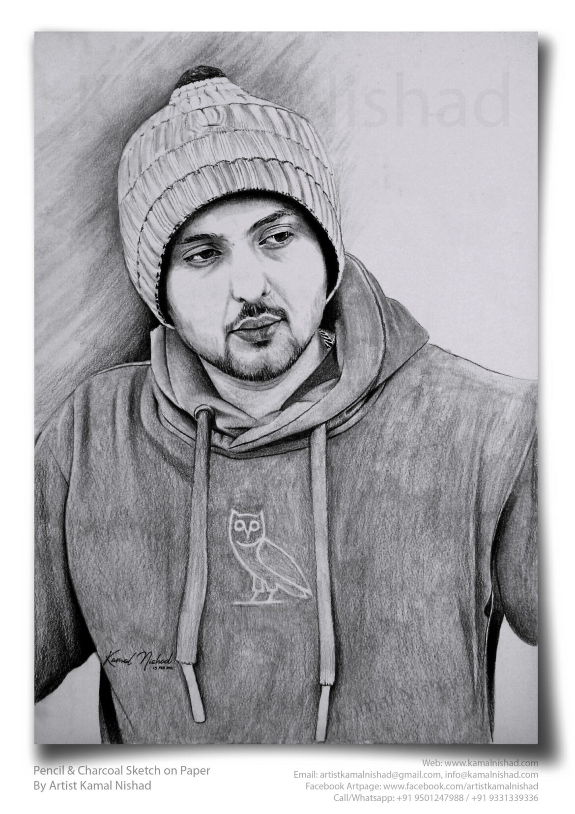 WINSOME | Pencil & Charcoal Sketch Title : WINSOME Medium : Pencil & Charcoal Sketch Size : A3 Paper size (Sketch size 29.7 x 42.0 cm*) Artist : Kamal Nishad This is a Handmade/hand-drawn Sketch made with Pencil & Charcoal “WINSOME”. This is a Gift from One of my Client to his friend. 💐 SIZE: Paper size A3 (work area 11.7 x 16.5 inches *estimated) Created by © Kamal Nishad. All rights reserved.