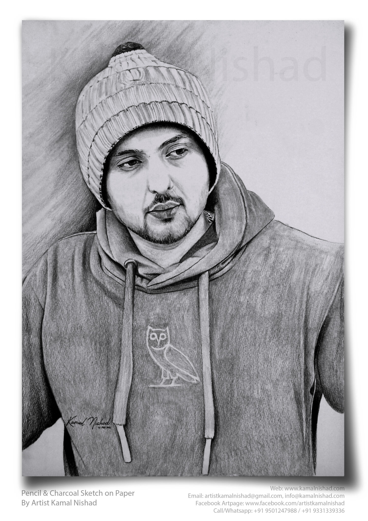 WINSOME | Pencil & Charcoal Sketch Title : WINSOME Medium : Pencil & Charcoal Sketch Size : A3 Paper size (Sketch size 29.7 x 42.0 cm*) Artist : Kamal Nishad This is a Handmade/hand-drawn Sketch made with Pencil & Charcoal “WINSOME”. This is a Gift from One of my Client to his friend. ? SIZE: Paper size A3 (work area 11.7 x 16.5 inches *estimated) Created by © Kamal Nishad. All rights reserved.