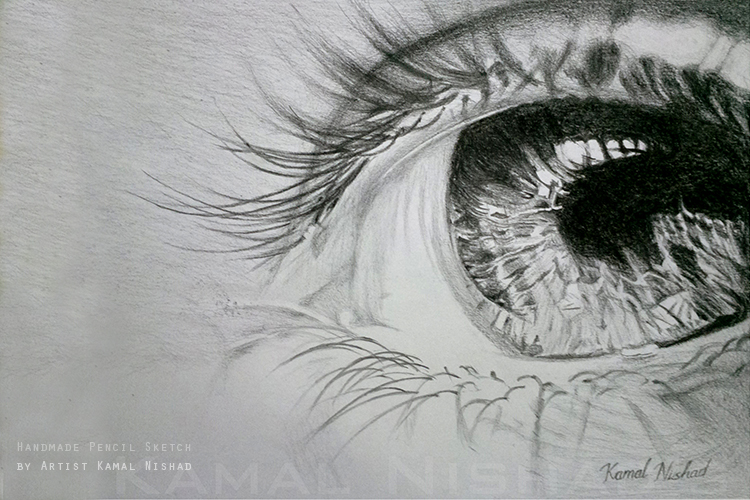 Pencil & Charcoal Sketch by Artist Kamal Nisahd - pencil sketch on paper - An Eye.jpg