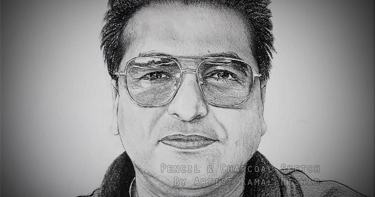 GENTLEMAN - pencil and charcoal sketch - by Artist Kamal Nishad +91 9501247988 - www.kamalnishad.com 1200-x-630