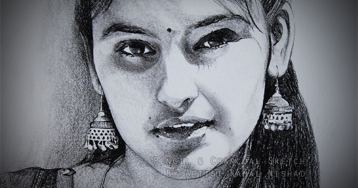 ELEGANCE - Pencil and Charcoal Sketch by Artist Kamal Nishad +91 95012 47988 www.kamalnishad.com