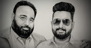 FATHER AND SON Pencil and Charcoal Sketch by Artist Kamal Nishad +91 9501247988 -1200 x 630_