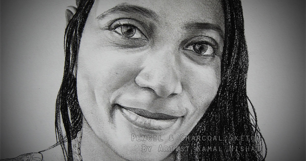 GRACE - Pencil and Charcoal Sketch by Artist Kamal Nishad www.kamalnishad.com +91 9501247988 Thumbnail_1200 x 630