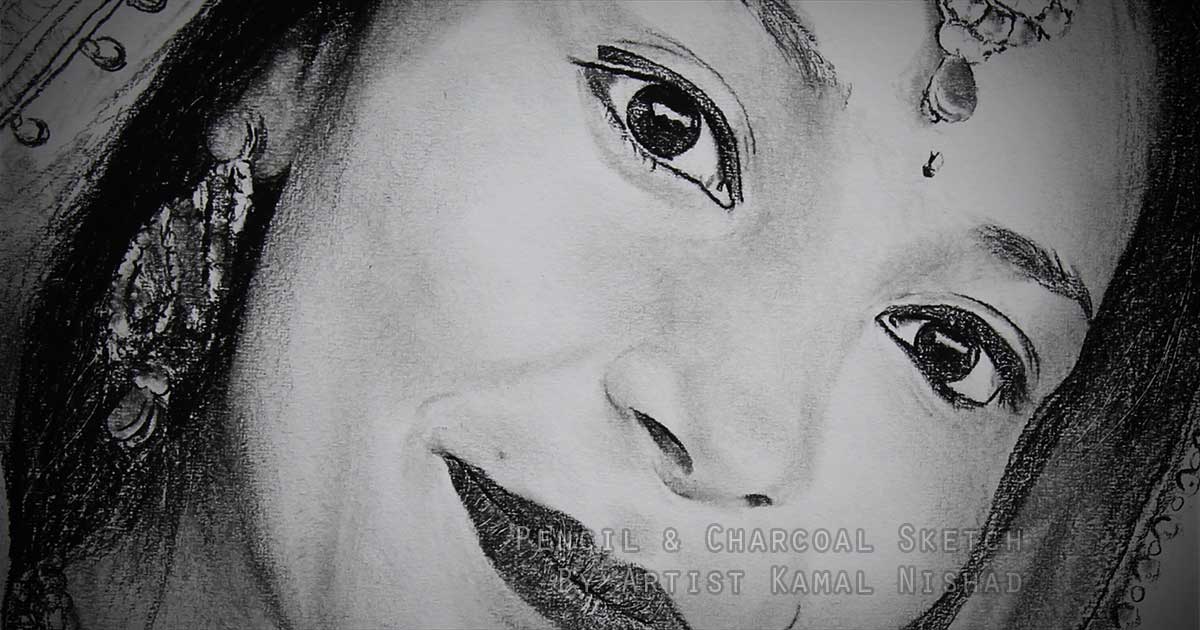 GRACEFUL GAZE - Pencil & Charcoal Sketch - By Artist Kamal Nishad +91 95012 47988 _ by-Artist-Kamal-Nishad-+91-9501247988_-1200-x-630_