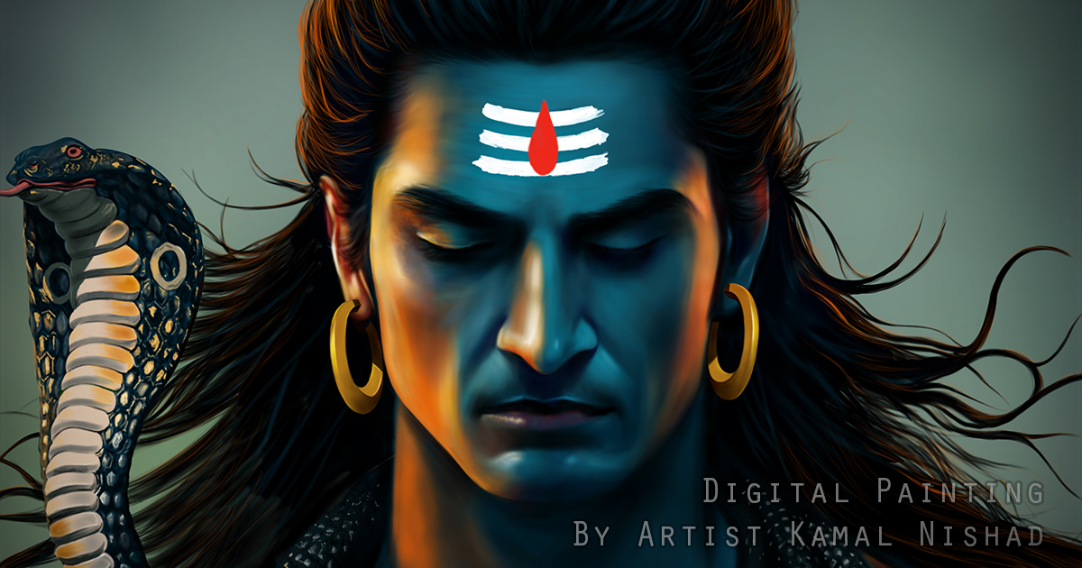 DIGITAL PAINTING - SHIVA SHANKAR 01 (FULL) _ by Artist Kamal Nishad_ 1200 x 630 THUMBNAIL_