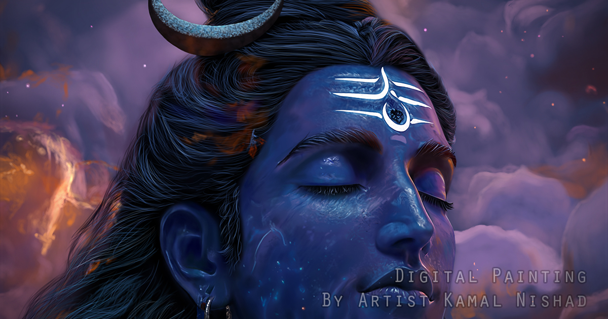 DIGITAL PAINTING - SHIVA SHANKAR 02 (PORTRAIT) _ by Artist Kamal Nishad_ 1200 x 630 THUMBNAIL_