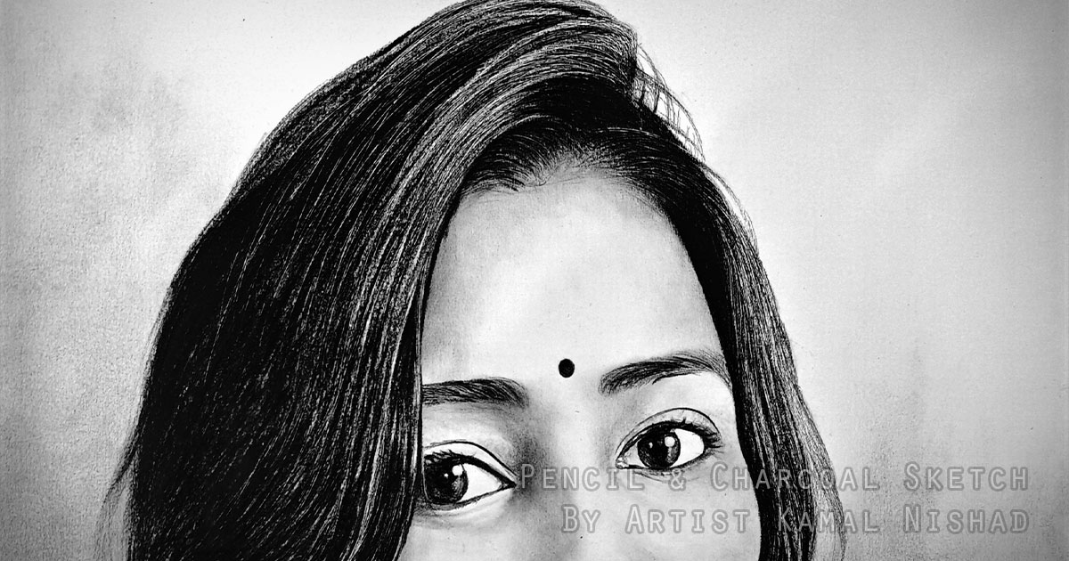 A SMILE With A STORY - Pencil and charcoal sketch by Artist Kamal Nishad +91 9501247988 www.kamalnishad.com__1200 x 630 VIDEO THUMBNAIL